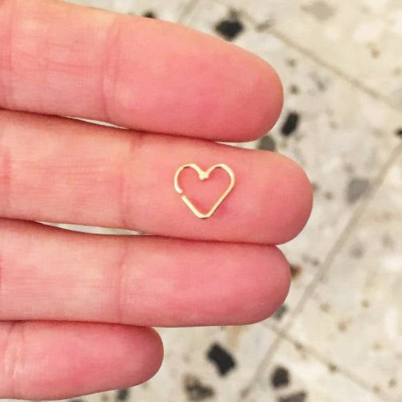 14k gold wire solid heart