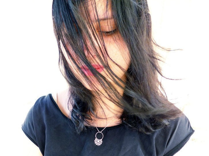 solid sterling silver mashrabiya ring necklace pendant lightweight recycled alternative steampunk sting ring