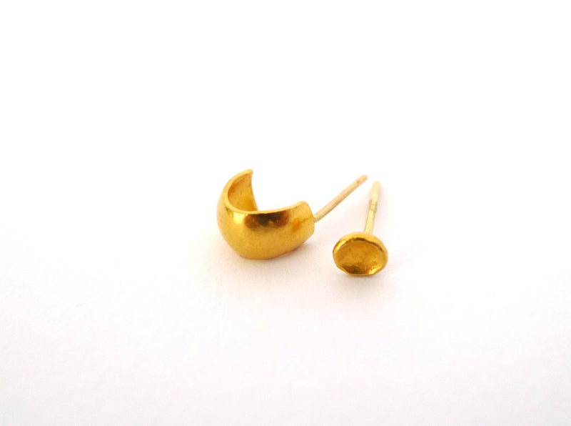 24K Half Moon Earring