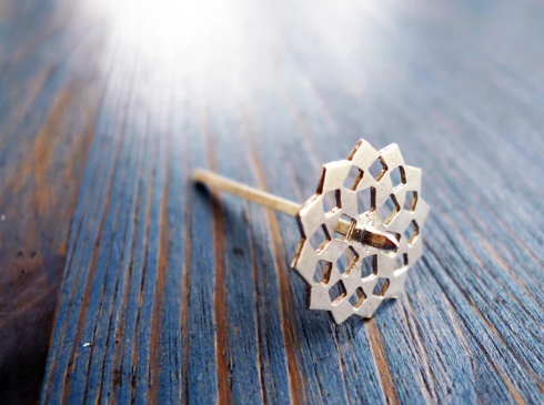 handmade unique dreidel sterling silver cutout geometry shape mashrabiya desk room decor jewish ornament office gift table accessories spinning top