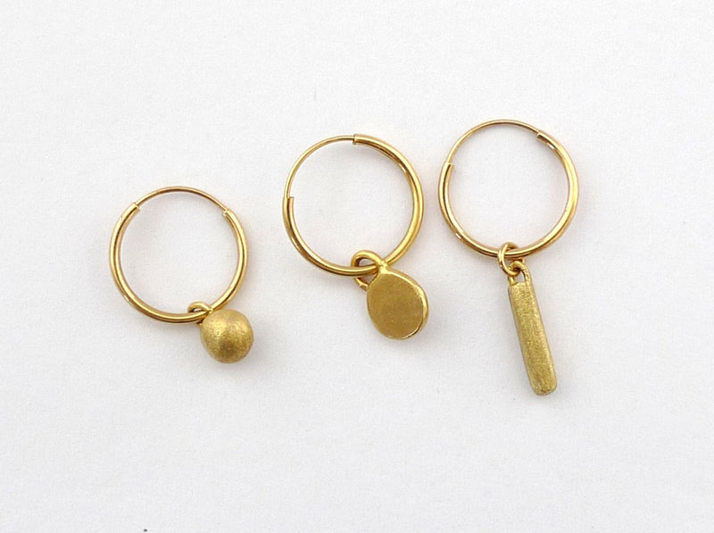 organic tiny charms 14k gold