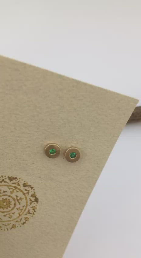 Green Dots stud earrings