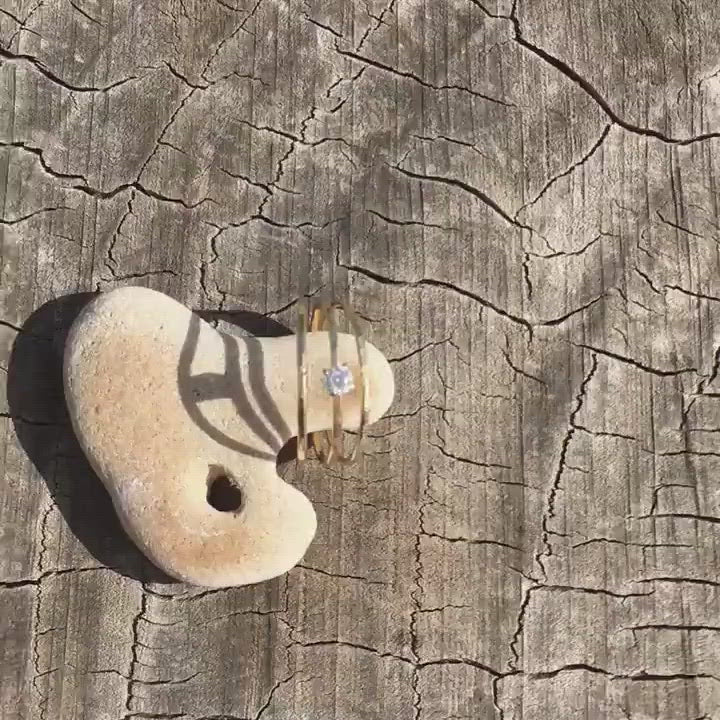 Diamond Wrap floating recycled gold fair trade diamond engagement ring