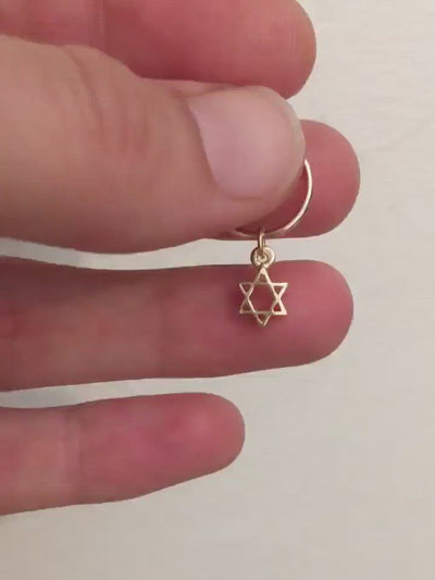 זהב כוכב מגן דוד תליון מתנדנד 14 קרט יוניסקס לגבר לאשה עם אלמנט מגן דוד סמל ישראל