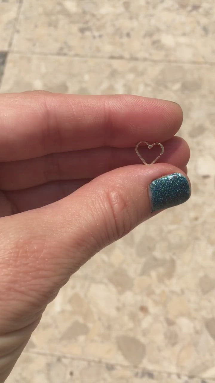 חישוק לב פתוח מזהב אמיתי הליקס