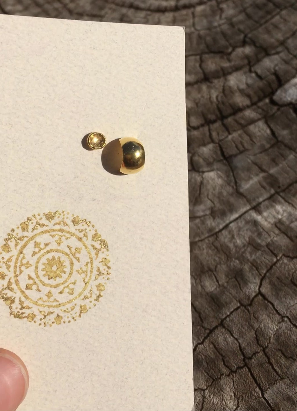 24K Gold Mini Bowl Stud
