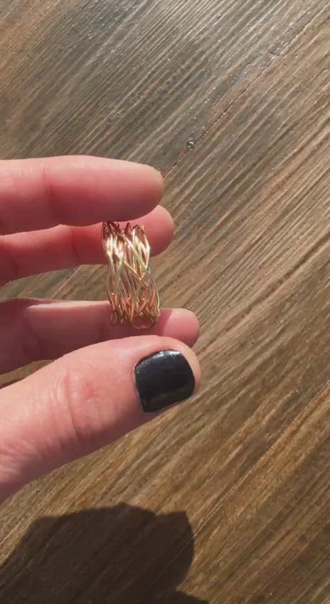 wire wrap solid 14k gold ring 