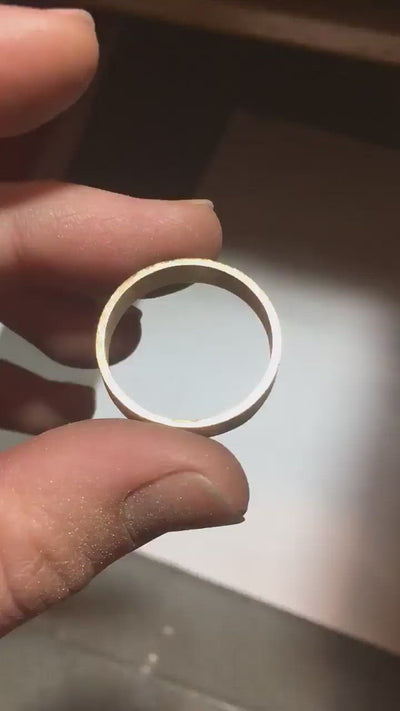 Fine and Simple gold ring band handmade classic style comfort fit man