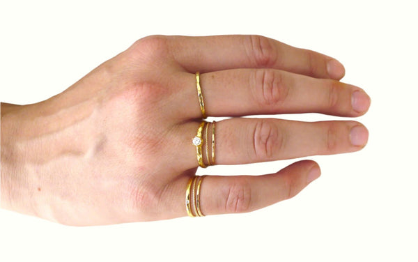 18K Hammered Ring