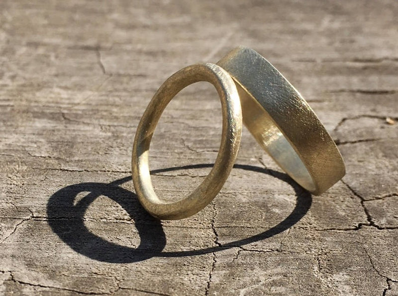 14K Recycled Gold Textured Wedding Band