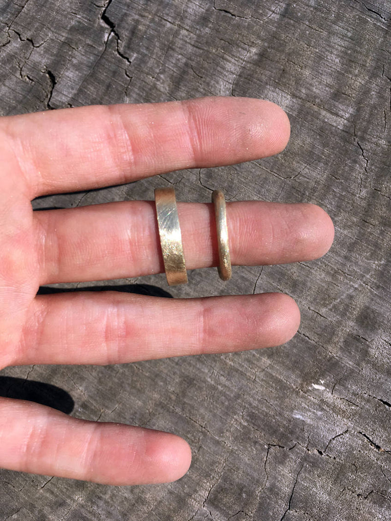 14K Recycled Gold Textured Wedding Band