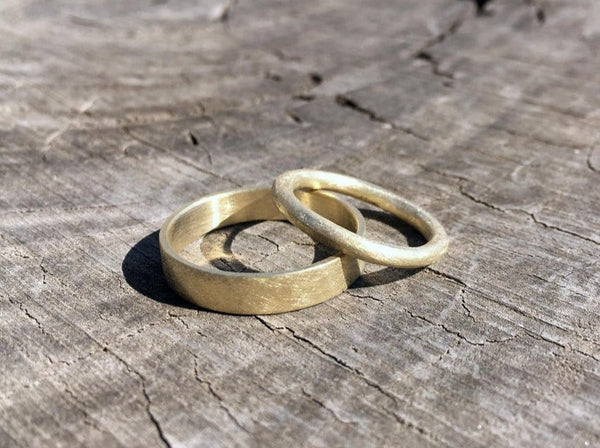 תכשיטים אונליין מתחתנים טבעת נישואים לגבר קלסית טבעת יוניסקס טבעת פשוטה נקיה משויפת זהב אמיתי 14 קרט טבעות אירוסין טבעות חתונה טבעת ישרה נישואים