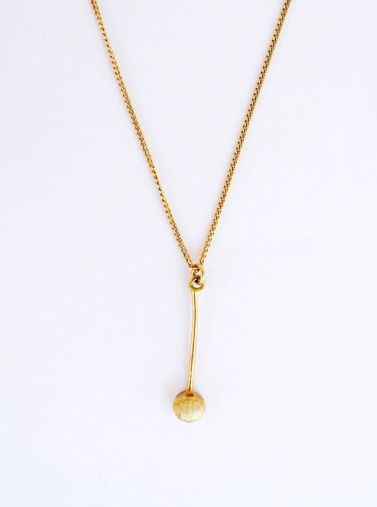 tiny gold charm organic shape pendulum stylish Y chain 14k solid recycled gold handmade 