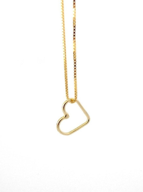 תליון זהב בצורת לב פתוח קונטור לב זהב תליון לעגיל לשרשרת לצמיד 14 קראט עבודת יד אונליין מיוצר בישראל