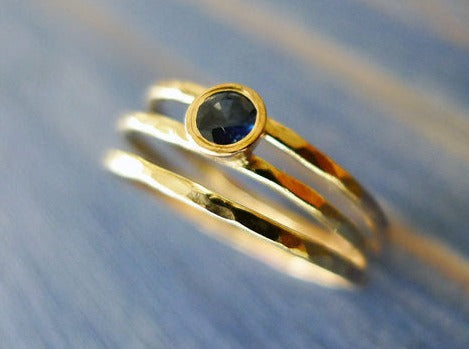 Asymmetrical Sapphire Wrap Ring