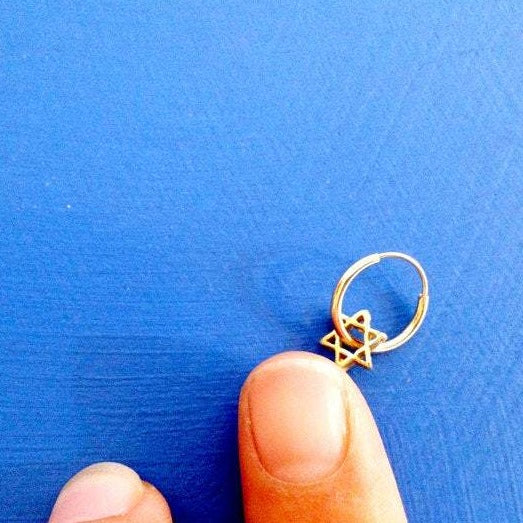 14k gold nose ring septum jewish protection symbol tiny talisman judaica jewelry unisex gender neutral 