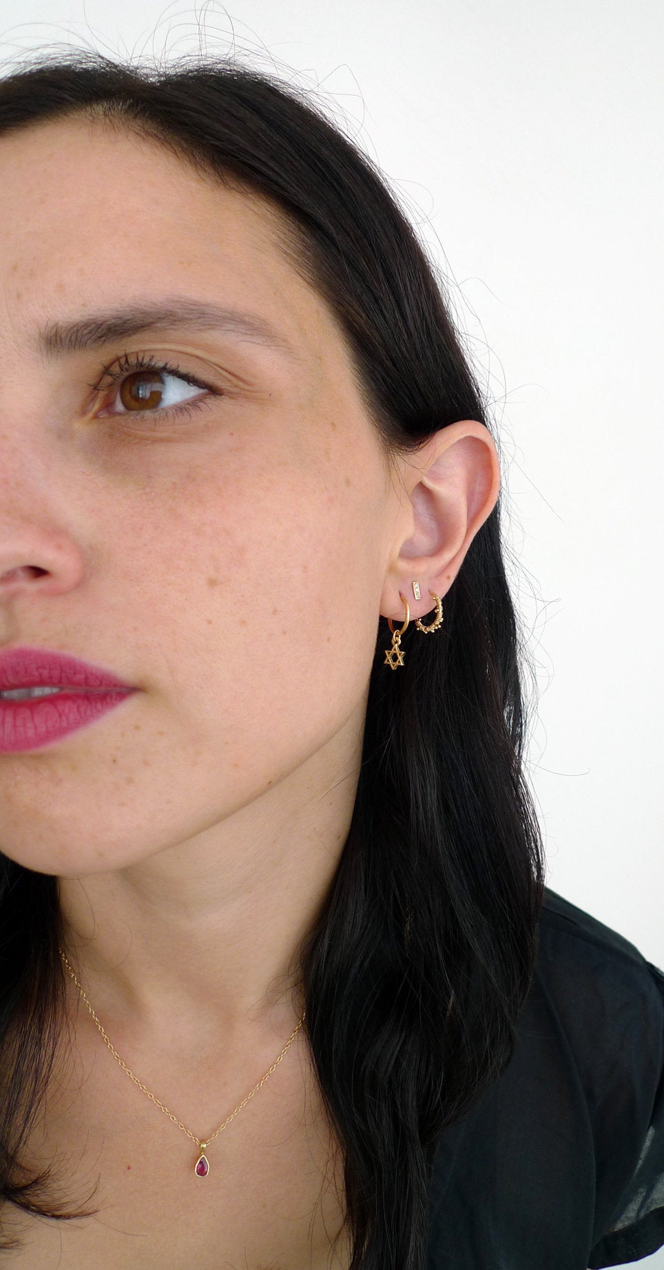 joy hoop earring 14k gold