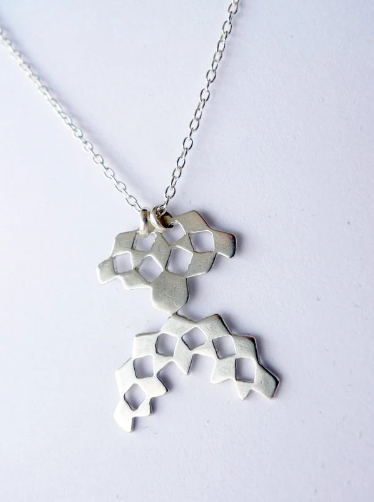 dainty modern alternative silver pendant necklace cutout shape geometry